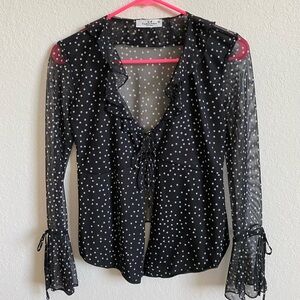 Rebellious Dreamer Sheer polka Dot Blouse in size XS.  EUC
